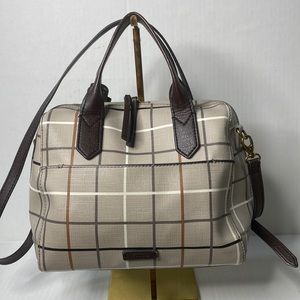 Fossil Fiona Plaid Satchel/Crossbody